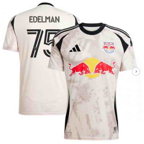 Men's New York Red Bulls Daniel Edelman adidas Tan 2025 Stone Kit Replica Player Jersey